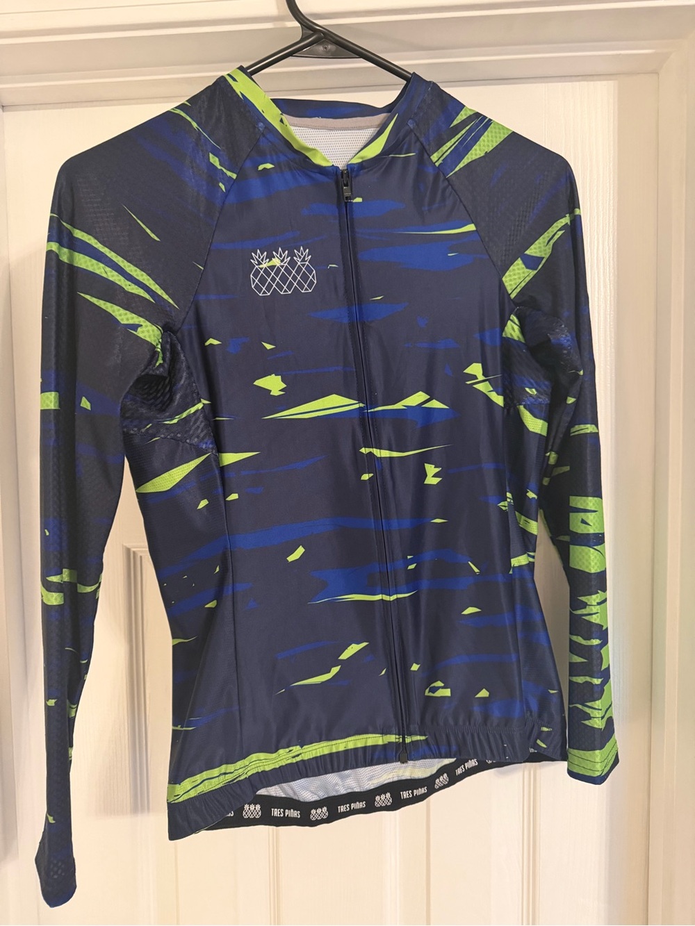 Tres Pinas Women's Long-Sleeve Cycling Jersey – Navy & Lime